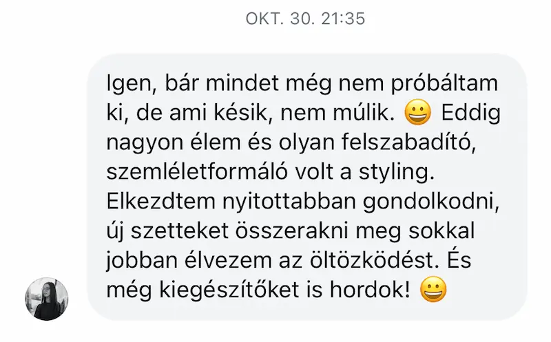 Szöveges visszajelzés ügyféltől