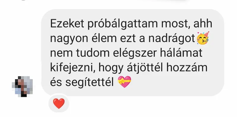 Szöveges visszajelzés ügyféltől