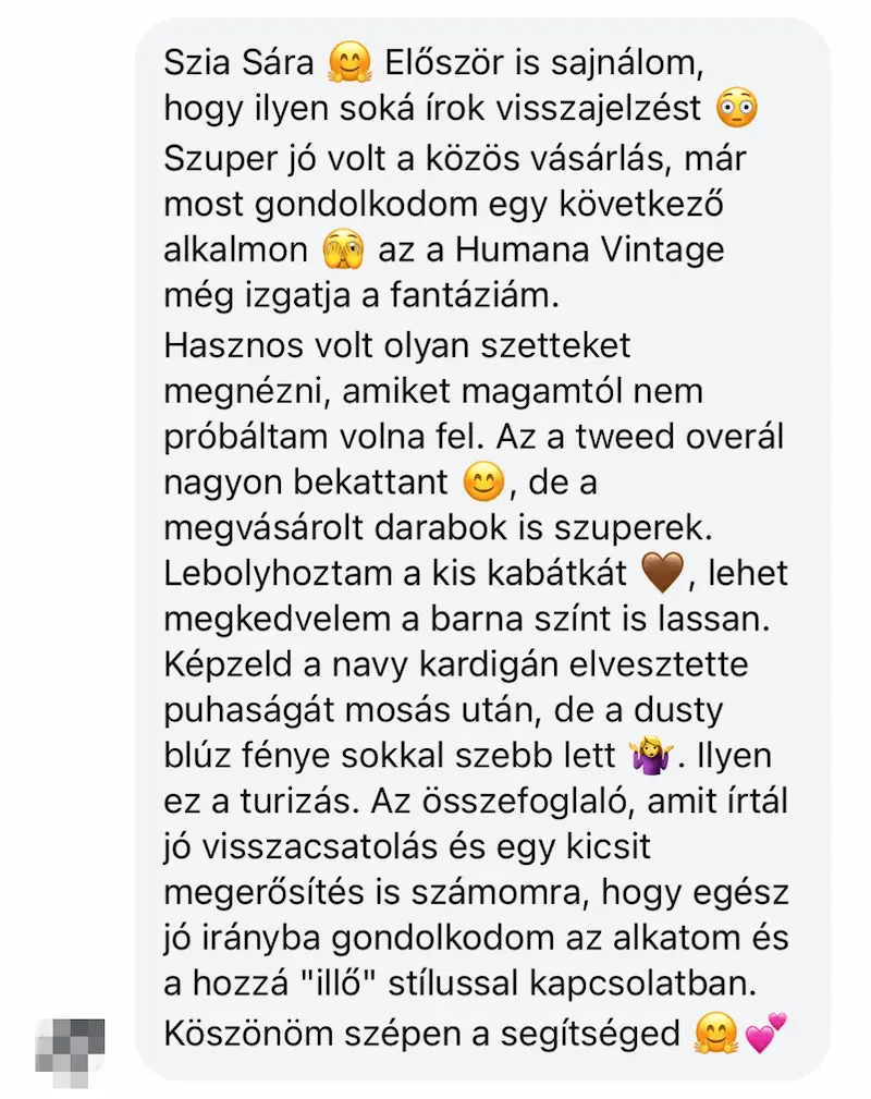 Szöveges visszajelzés ügyféltől