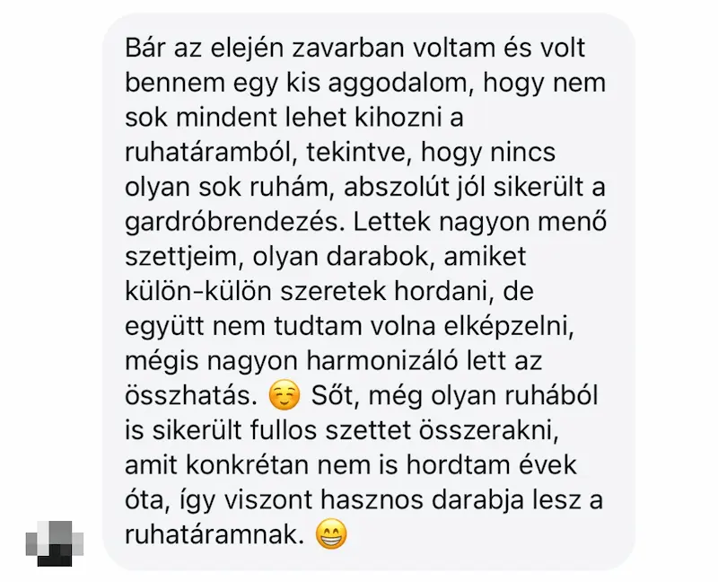 Szöveges visszajelzés ügyféltől