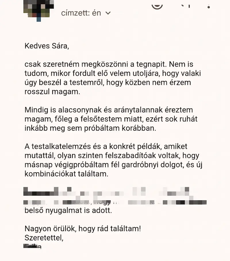 Szöveges visszajelzés ügyféltől