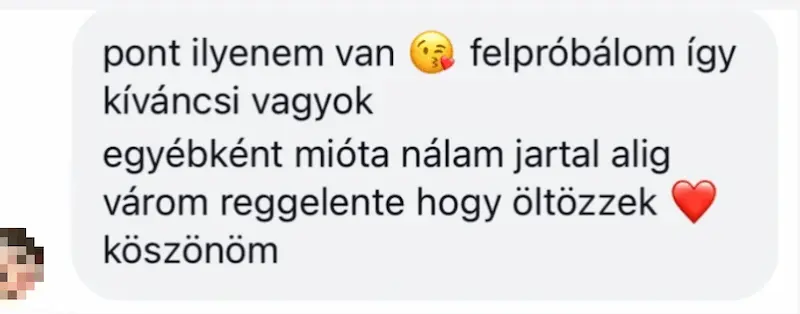 Szöveges visszajelzés ügyféltől